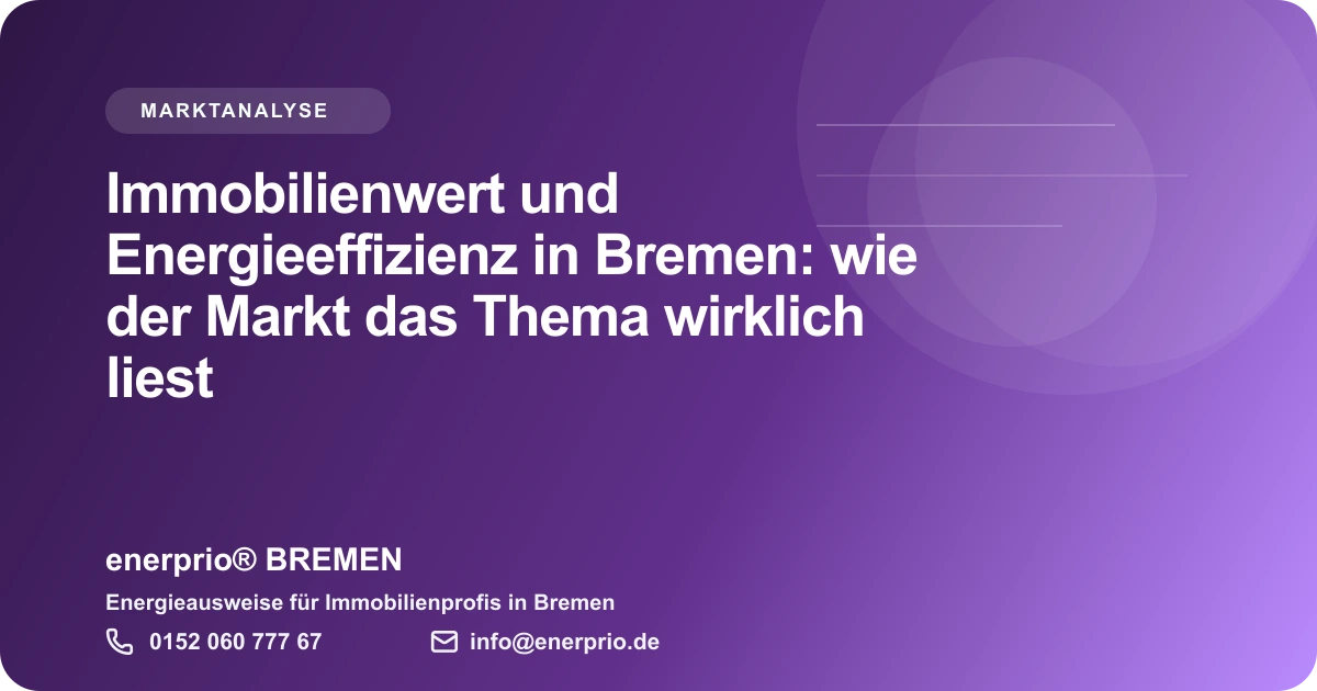 Artikelbild: Immobilienwert und Energieeffizienz in Bremen: wie der Markt das Thema wirklich liest – enerprio® BREMEN für Immobilienprofis in Bremen