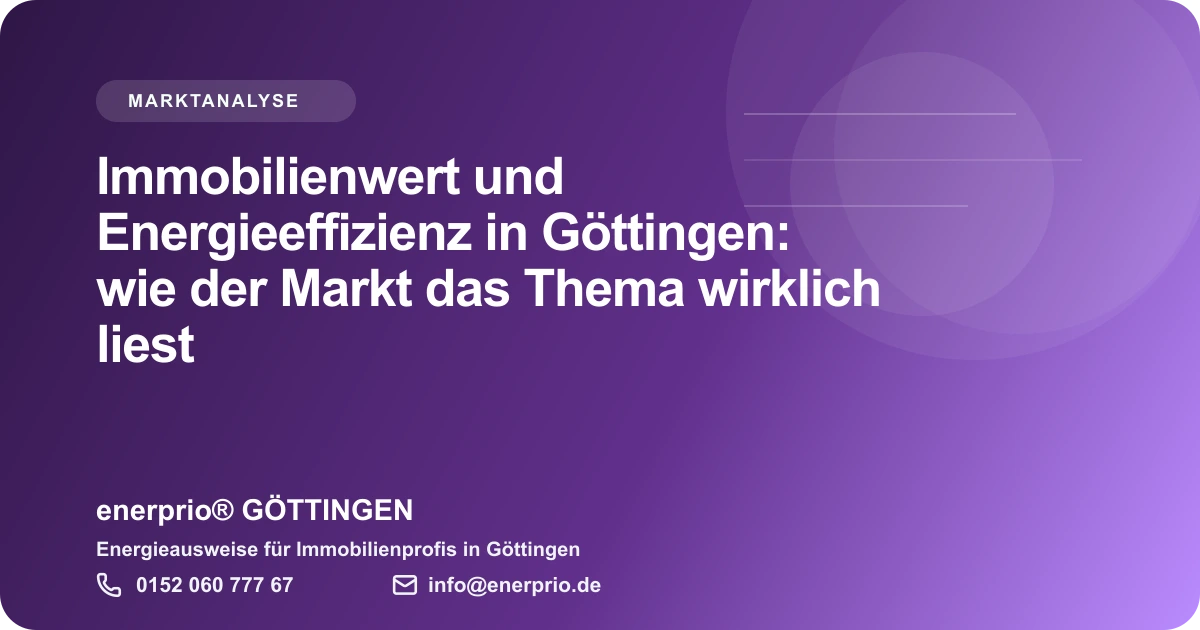 Artikelbild: Immobilienwert und Energieeffizienz in Göttingen: wie der Markt das Thema wirklich liest – enerprio® GÖTTINGEN für Immobilienprofis in Göttingen