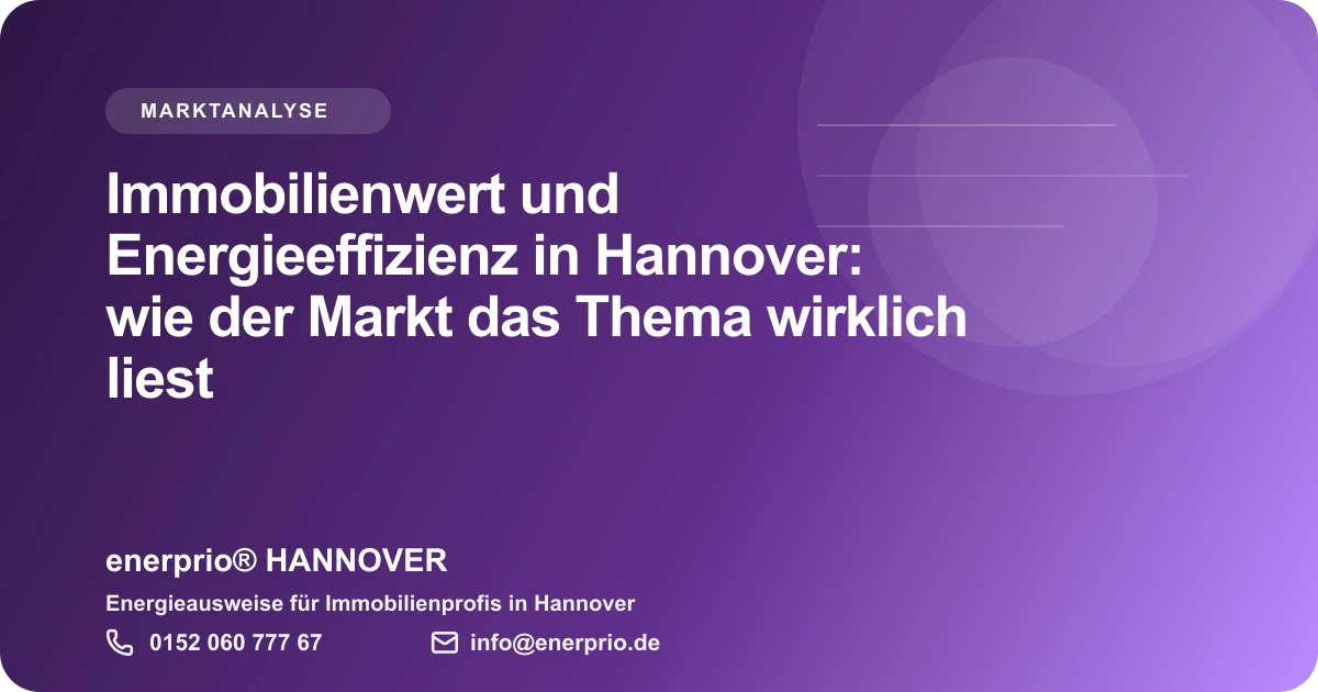 Artikelbild: Immobilienwert und Energieeffizienz in Hannover: wie der Markt das Thema wirklich liest – enerprio® HANNOVER für Immobilienprofis in Hannover