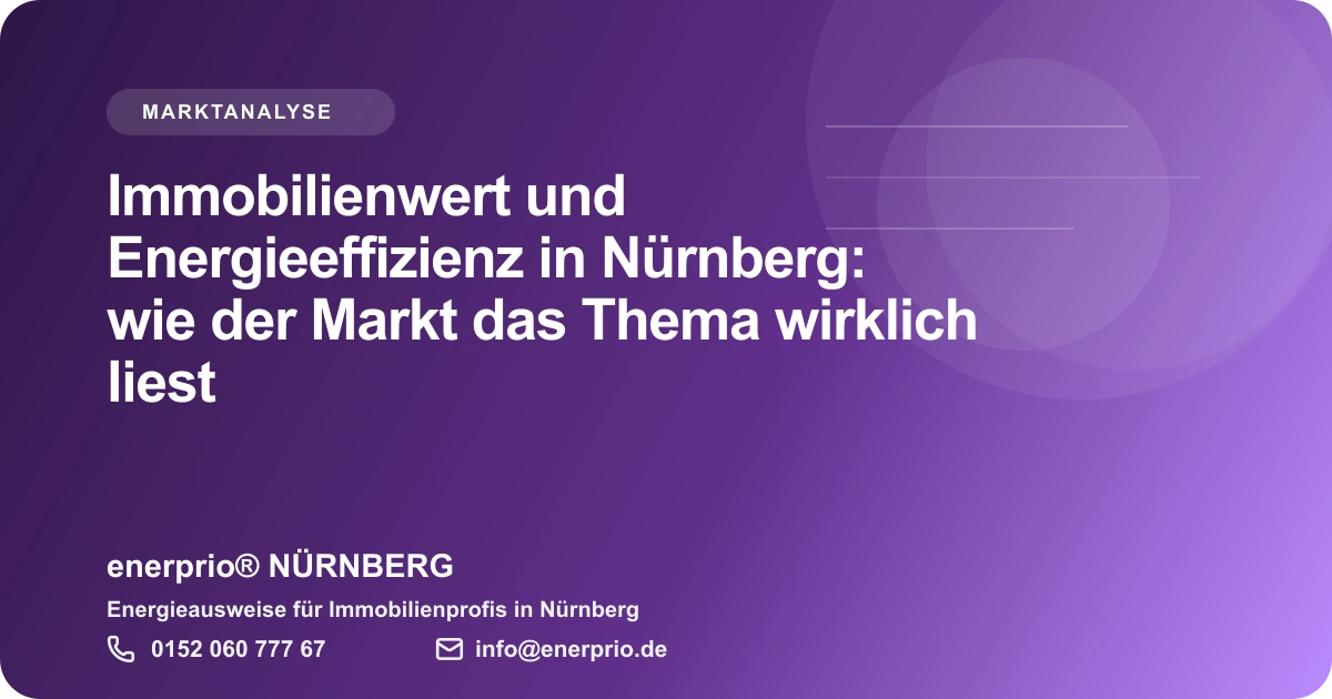 Artikelbild: Immobilienwert und Energieeffizienz in Nürnberg: wie der Markt das Thema wirklich liest – enerprio® NÜRNBERG für Immobilienprofis in Nürnberg
